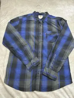 Levi's 青黒チェック ネルシャツ M