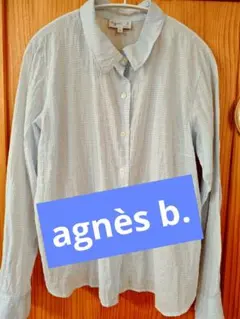 agnes b☆希少シアーサッカーブラウス水色チェックのサムネイル