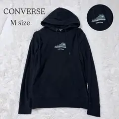 CONVERSE/コンバース パーカー M ブラック 刺繍ロゴ ワンポイントのサムネイル