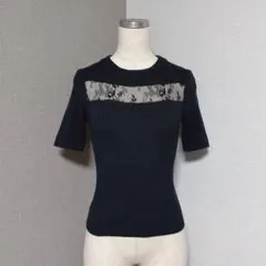 リップサービス　レース　リブ　トップス　ブラックのサムネイル