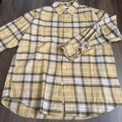 GU XL チェック柄 長袖シャツ