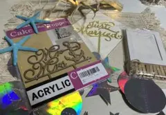 ウェディングケーキトッパー アクリル製 Mr & Mrs ウェルカムスペース