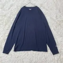 チャンピオン ロングTシャツ L ネイビー ワンポイントロゴ 刺繍 ゆったりのサムネイル