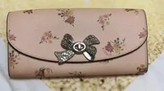 COACH コーチ 長財布 ピンク 花 リボン - メルカリ