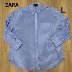 【最終値下げ】ZARA ストライプオーバーサイズポプリンシャツ　L