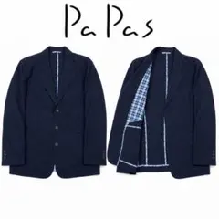 Y132 M パパス コットン 麻 シングル 3B チェック ジャケット メンズのサムネイル