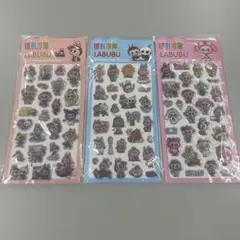 LABUBU 3Dエンボスシール 3シートセット