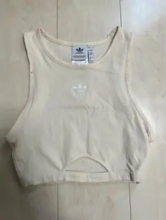 adidas ベージュ リブタンクトップ