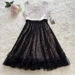 未使用 タグ付き　グレースコンチネンタル　ドットチュールワンピース　レース　38