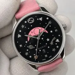 GUCCI G-TIMELESS ムーンフェイズ 腕時計 星 月 ビー ピンク - メルカリ