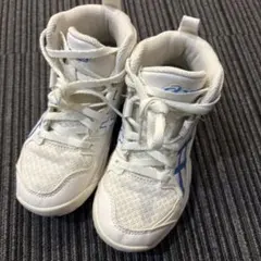 ASICSキッズシューズ ホワイト/ブルー　19.0㌢　バッシュ