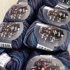 【435】毛混中細 段染 毛糸 9玉セット