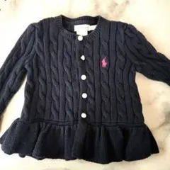 Ralph Lauren ネイビー カーディガン　80 女の子 ラルフローレン