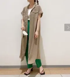 美品　Discoat　開襟シャツワンピース