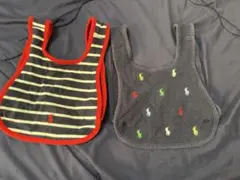 ベビー ビブ 2枚セット ストライプと刺繍