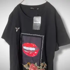 【未使用タグ付き】デシグアル Tシャツショートスリーブ LIPS スパンコールのサムネイル