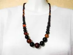 天然石 條紋メノウ6.0mm～15.8mm玉ネックレス　　260101029