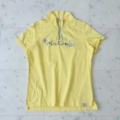 ヒールクリーク ハーフジップ半袖Tシャツ ラインストーン ゴルフウェア 綿100のサムネイル