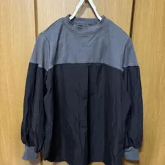 【新品・未使用】長袖カジュアルトップス グレーと黒のコンビ