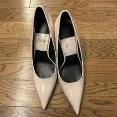 ZARA ベージュ・ホワイト　ハイヒール サイズ37