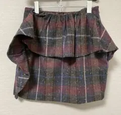 【美品】madeinheaven チェックミニスカート チェックスカートフリルのサムネイル