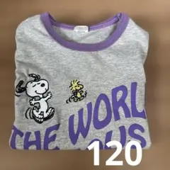 2回着用　スヌーピー　ピーナッツ　刺繍　キッズ　tシャツ　半袖シャツ　120