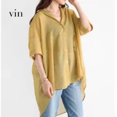 【新品未使用】スコットクラブ vin シアーオーバーブラウス マスタードのサムネイル