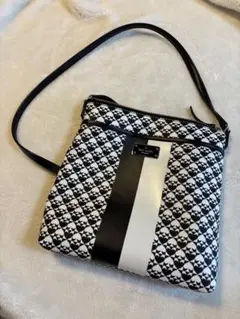 新品未使用　Kate spade ショルダー　スペードフラワー ストライプ 黒