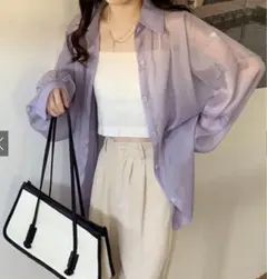 GRLボリュームスリーブルーズシアーシャツ