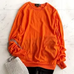 美品 ドゥロワー シルク カシミヤ クルーネック 薄手 ニット◆オレンジ