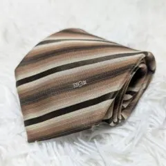 LOUIS VUITTON ストライプ ネクタイ モノグラム ワンポイント