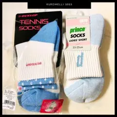 【未使用】DUNLOP prince テニスソックス 23-25cm 2足セット