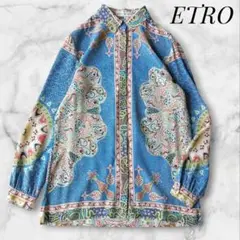 【ETRO】美品 ペイズリーシルクシャツ 38 ブラウス 長袖 イタリア製