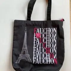FAUCHON トートバッグ ブラック エッフェル塔デザイン