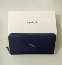 agnes b. VOYAGE ☆ ラウンドジップ型 長財布 ネイビーのサムネイル