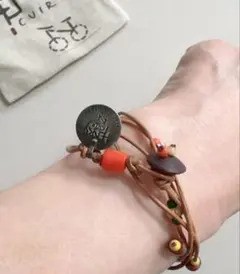 【美品】 HENRY CUIR レザー&ビーズ ブレスレット 2025年最新】HENRY CUIR レディース ブレスレットの人気アイテム