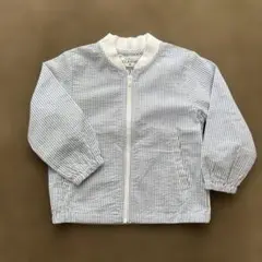 西松屋　ストライプ柄ブルーアウター 95cm