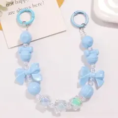 (ブルー)スマホ 携帯ストラップ ハンドストラップ スマホストラップ