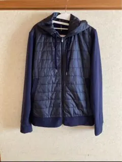 DANSKIN ネイビー フード付 中綿入りライトアウター Lヨガ トレーニング