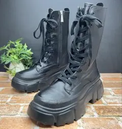 ロングブーツ 本革 23.5黒