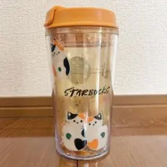 【未使用】Starbucks スターバックス 猫デザイン タンブラー オレンジ