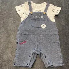 スヌーピー　ロンパース　デニム