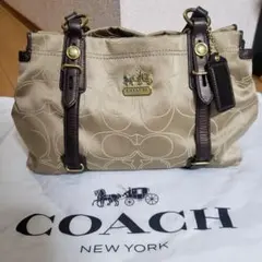 COACH コーチ アシュレイ シグネチャーサテン キャリーオール F15441 