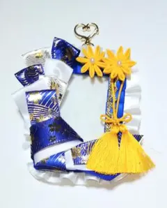 ◎【W6】硬質ケースデコ 和風 和柄 ホワイト × ブルー × イエロー 青 黄