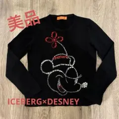 ICEBERG HISTORY ミッキー刺繍 ポロニット 半袖 L ネイビー - メルカリ