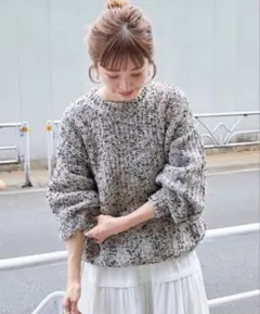 B.CSTOCK ポコポコヤーンニットプルオーバー　フリーサイズ　グレー