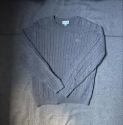 Lacoste knit ケーブルニット セーター グレー
