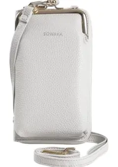 スマホポーチ スマホポシェット レディース がま口 ポーチ 財布付き グレー