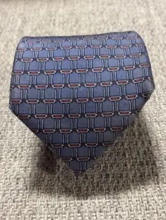 E*G様 HERMESネイビー 幾何学模様 シルクネクタイ