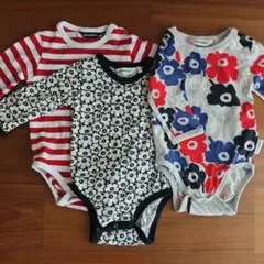 【美品】マリメッコ marimekko　ロンパース　62（3m）3枚セットのサムネイル